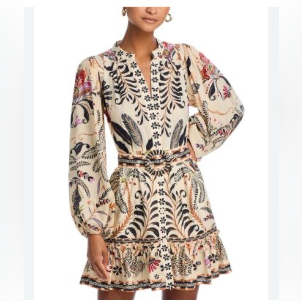 Farm Rio Classic Nature Sand Mini Dress